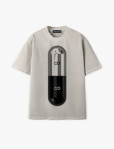RAW METALS Poison Cure Oversized Distressed T-shirt in Bone