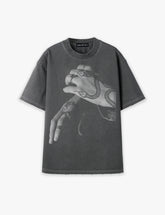 RAW METALS Bloodstream Oversized Distressed T-shirt in Charcoal
