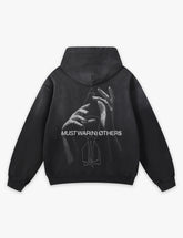 RAW METALS Must Warn Others Faded Hoodie in Black