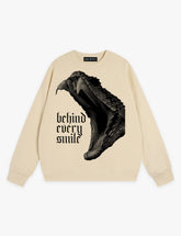 RAW METALS Behind Every Smile Sweatshirt in Cream