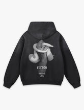 RAW METALS Curses Faded Hoodie in Black