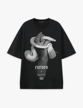 RAW METALS Curses Oversized T-shirt in Black