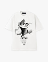 RAW METALS Curses Oversized Distressed T-shirt in White