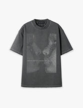 RAW METALS Phantom Kiss Oversized Distressed T-shirt in Charcoal