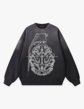 RAW METALS Flaw in the Design Faded Sweatshirt in Black