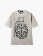 RAW METALS Flaw in the Design Oversized Distressed T-shirt in Bone