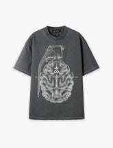 RAW METALS Flaw in the Design Oversized Distressed T-shirt in Charcoal