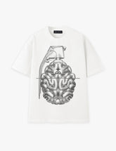 RAW METALS Flaw in the Design Oversized Distressed T-shirt in White