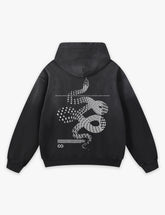 RAW METALS Moving Shadows Faded Hoodie in Black