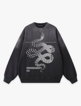 RAW METALS Moving Shadows Faded Sweatshirt in Black