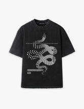 RAW METALS Moving Shadows Oversized Distressed T-shirt in Black