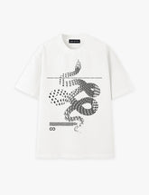 RAW METALS Moving Shadows Oversized Distressed T-shirt in White