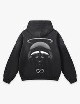 RAW METALS Vanishing Line Faded Hoodie in Black