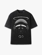 RAW METALS Vanishing Line Oversized Distressed T-shirt in Black