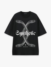 RAW METALS Synthetic Oversized T-shirt in Black