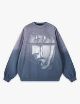 RAW METALS Falling Mask Faded Sweatshirt in Slate