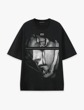 RAW METALS Falling Mask Oversized T-shirt in Black