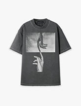 RAW METALS False Positive Oversized Distressed T-shirt in Charcoal