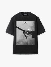 RAW METALS Natural Causes Oversized Distressed T-shirt in BLack