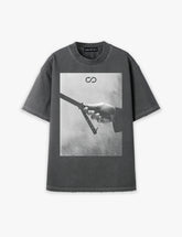 RAW METALS Natural Causes Oversized Distressed T-shirt in Charcoal