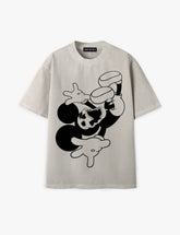 RAW METALS Deathdream Oversized Distressed T-shirt in Bone