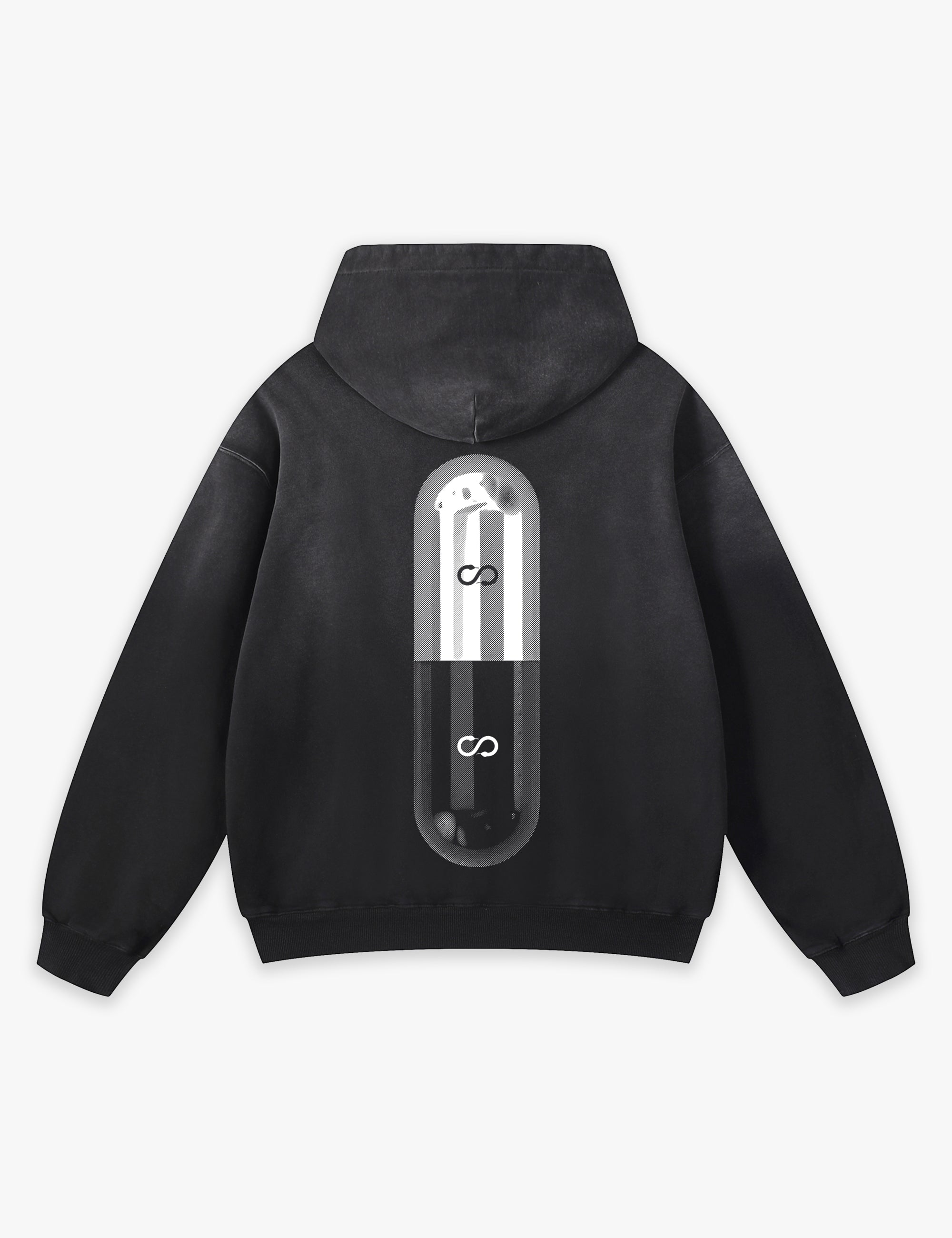 RAW METALS Poison Cure Faded Hoodie in Black