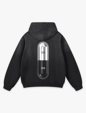 RAW METALS Poison Cure Faded Hoodie in Black
