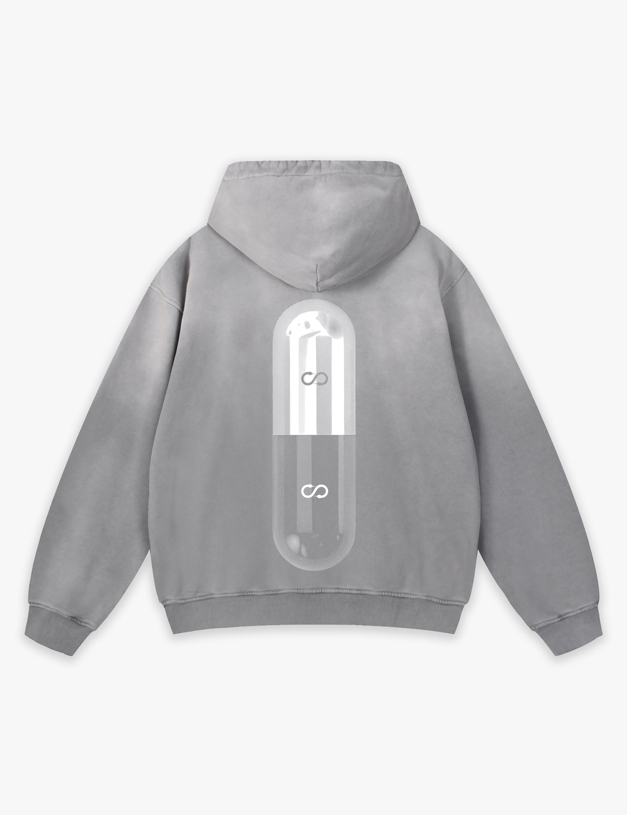 RAW METALS Poison Cure Faded Hoodie in Grey