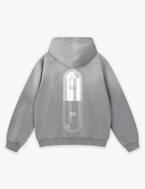 RAW METALS Poison Cure Faded Hoodie in Grey