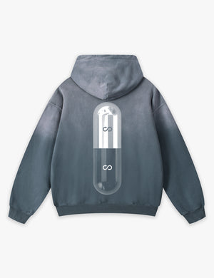 RAW METALS Poison Cure Faded Hoodie in Slate