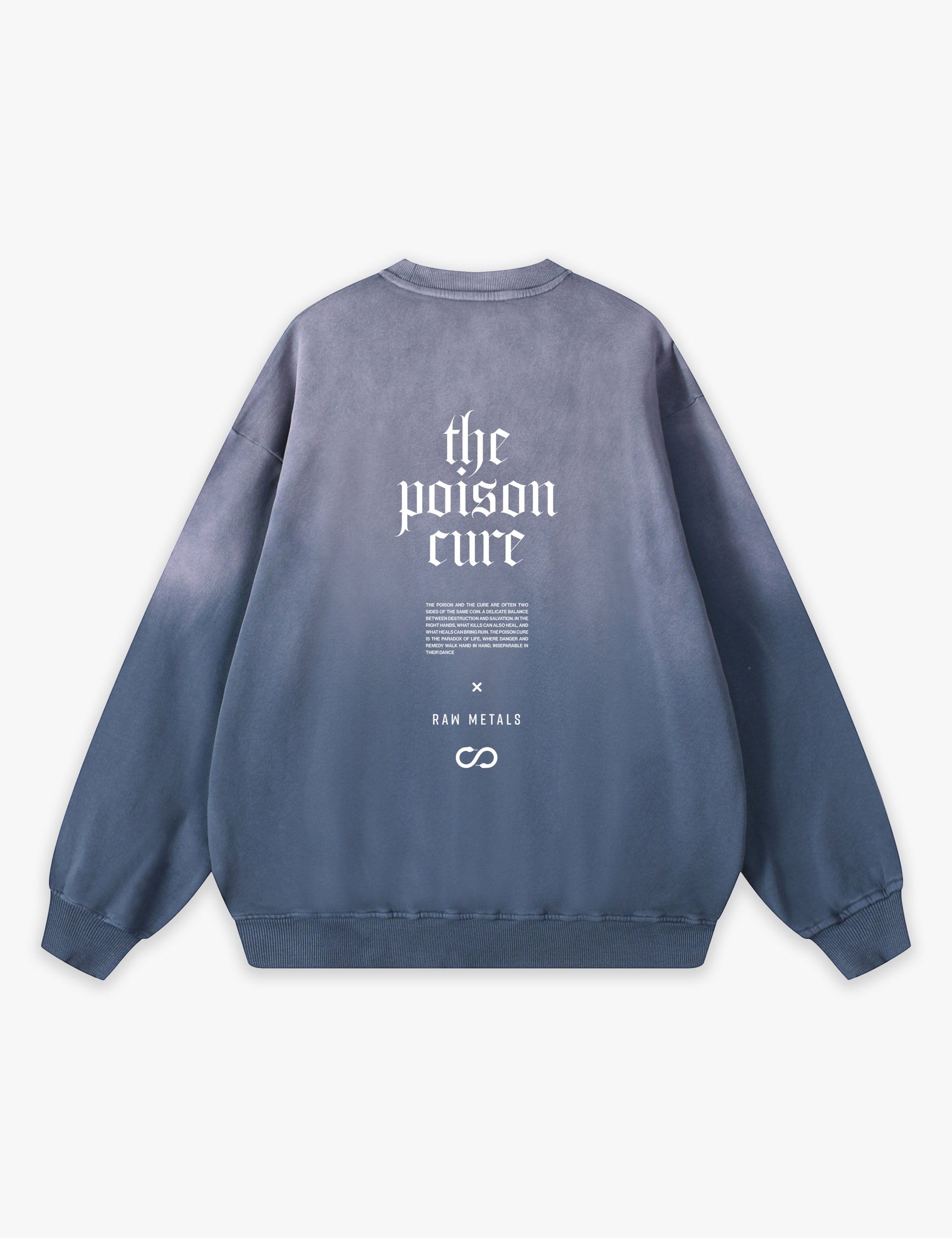 RAW METALS Poison Cure Faded Sweatshirt in Slate