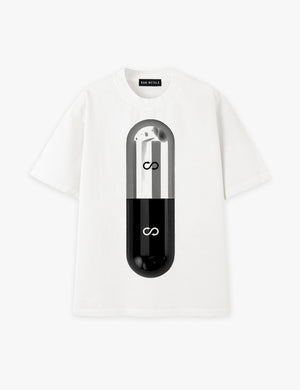 RAW METALS Poison Cure Oversized Distressed T-shirt in White