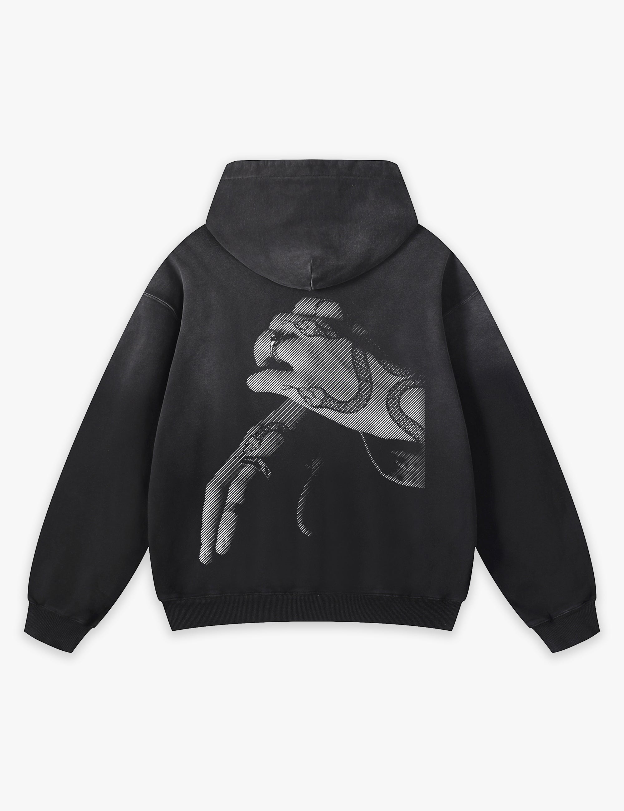 RAW METALS Bloodstream Faded Hoodie in Black