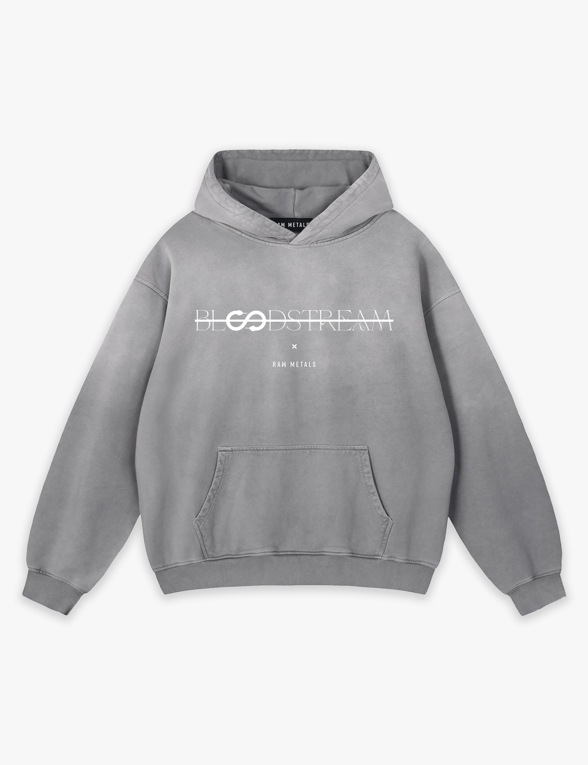 RAW METALS Bloodstream Faded Hoodie in Grey