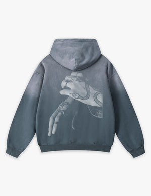 RAW METALS Bloodstream Faded Hoodie in Slate