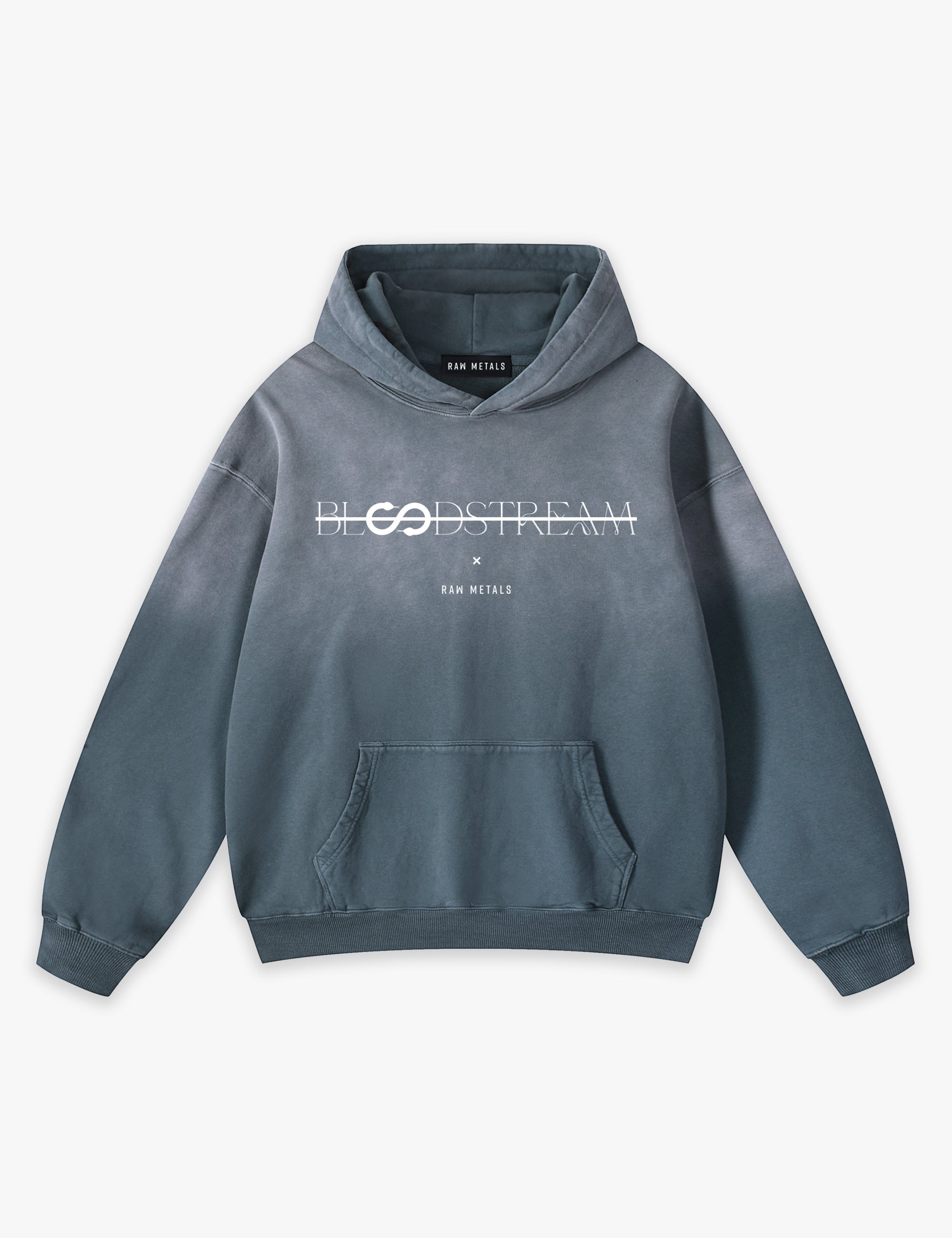 RAW METALS Bloodstream Faded Hoodie in Slate