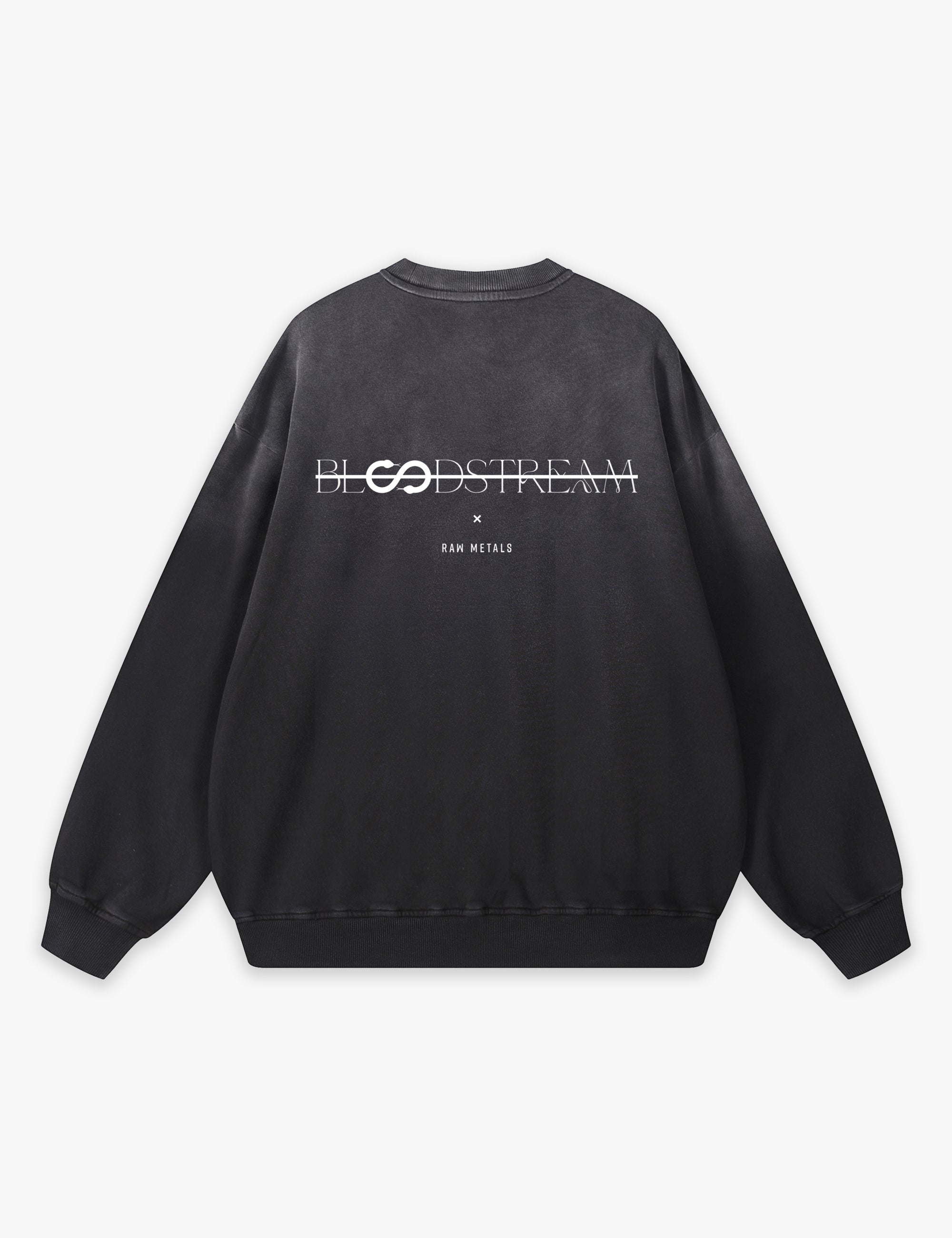 RAW METALS Bloodstream Faded Sweatshirt in Black