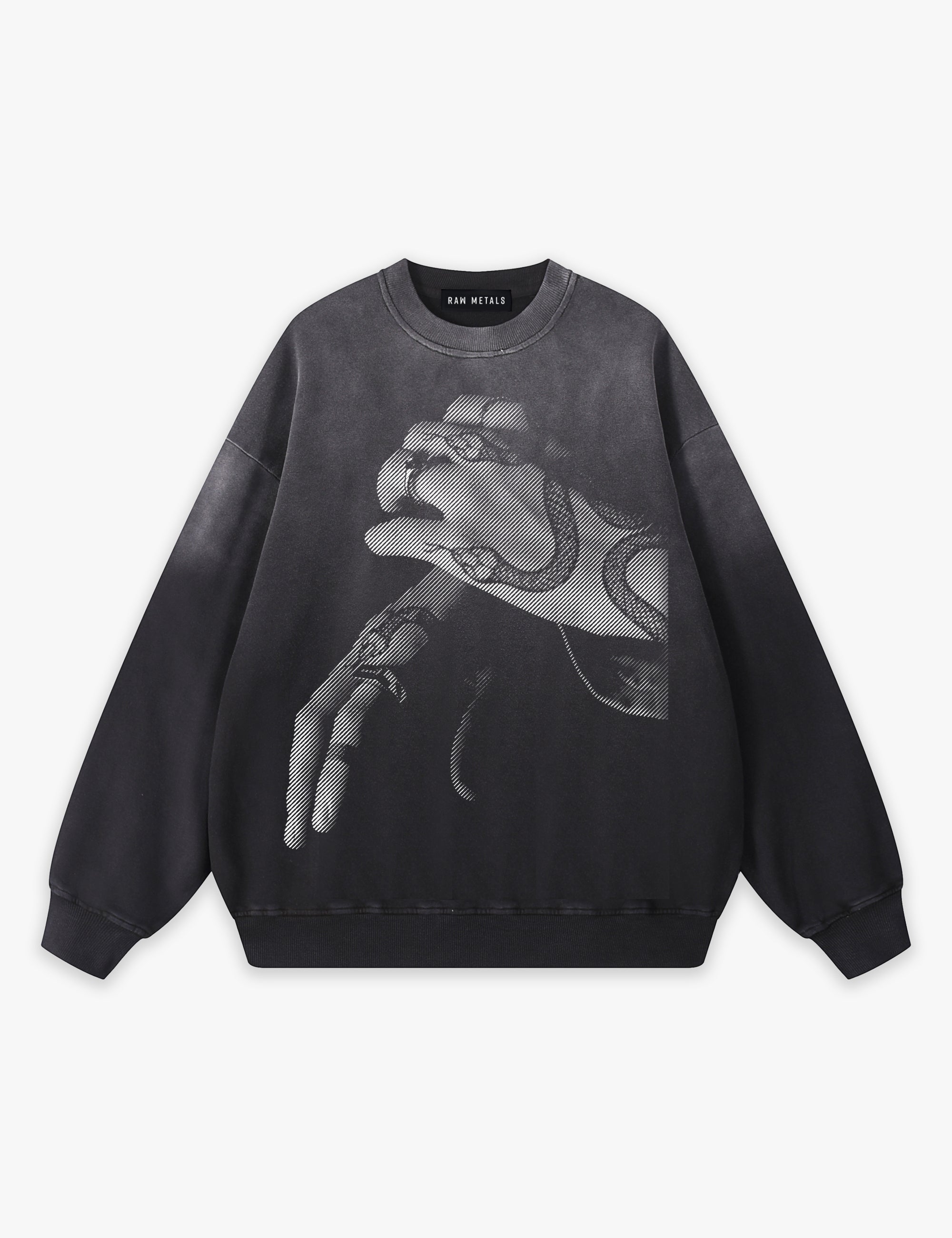 RAW METALS Bloodstream Faded Sweatshirt in Black
