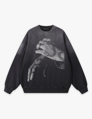 RAW METALS Bloodstream Faded Sweatshirt in Black