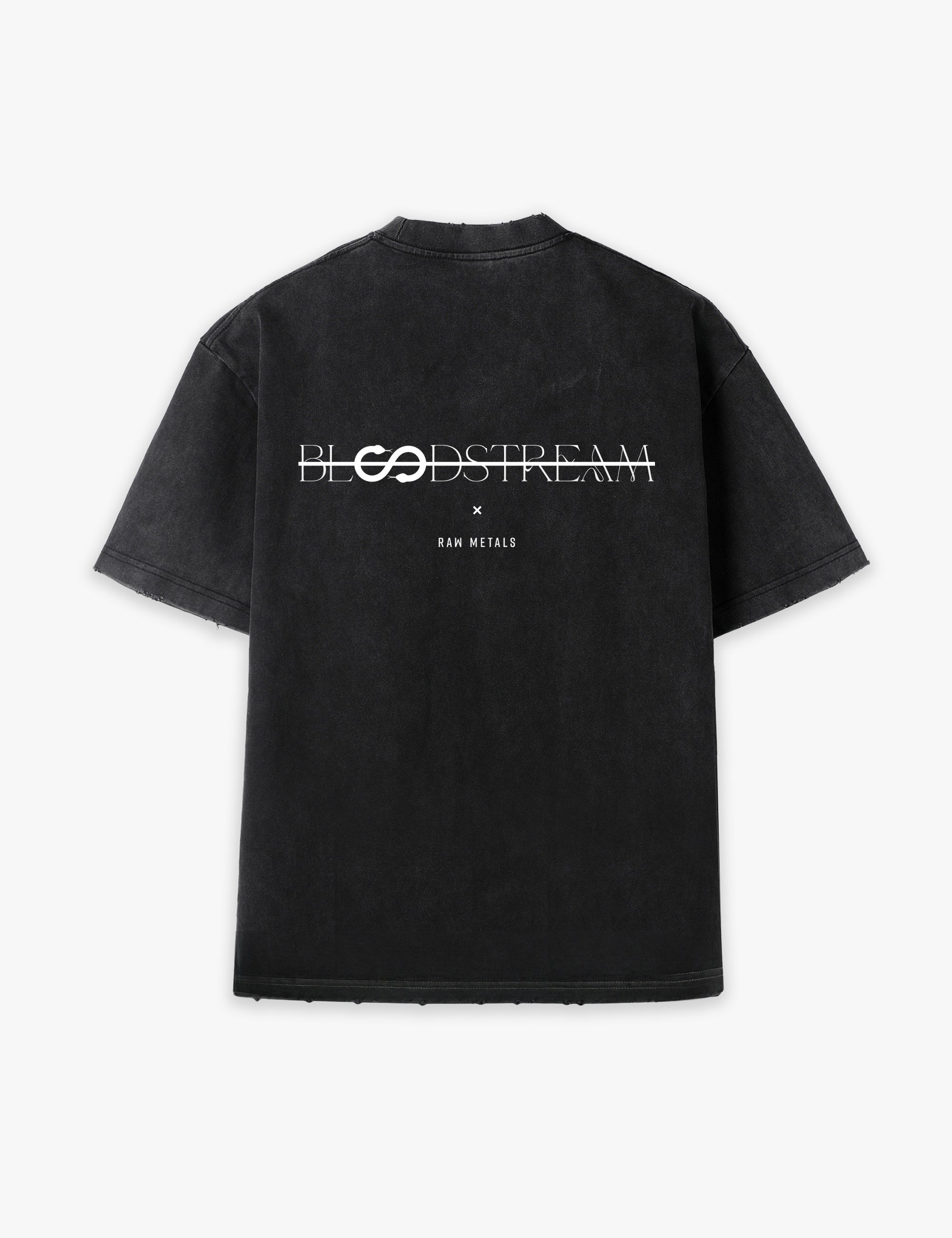 RAW METALS Bloodstream Oversized Distressed T-shirt in Black