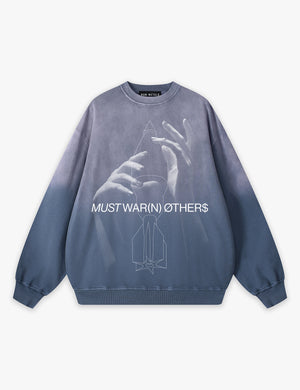 RAW METALS Must Warn Others Faded Sweatshirt in Slate