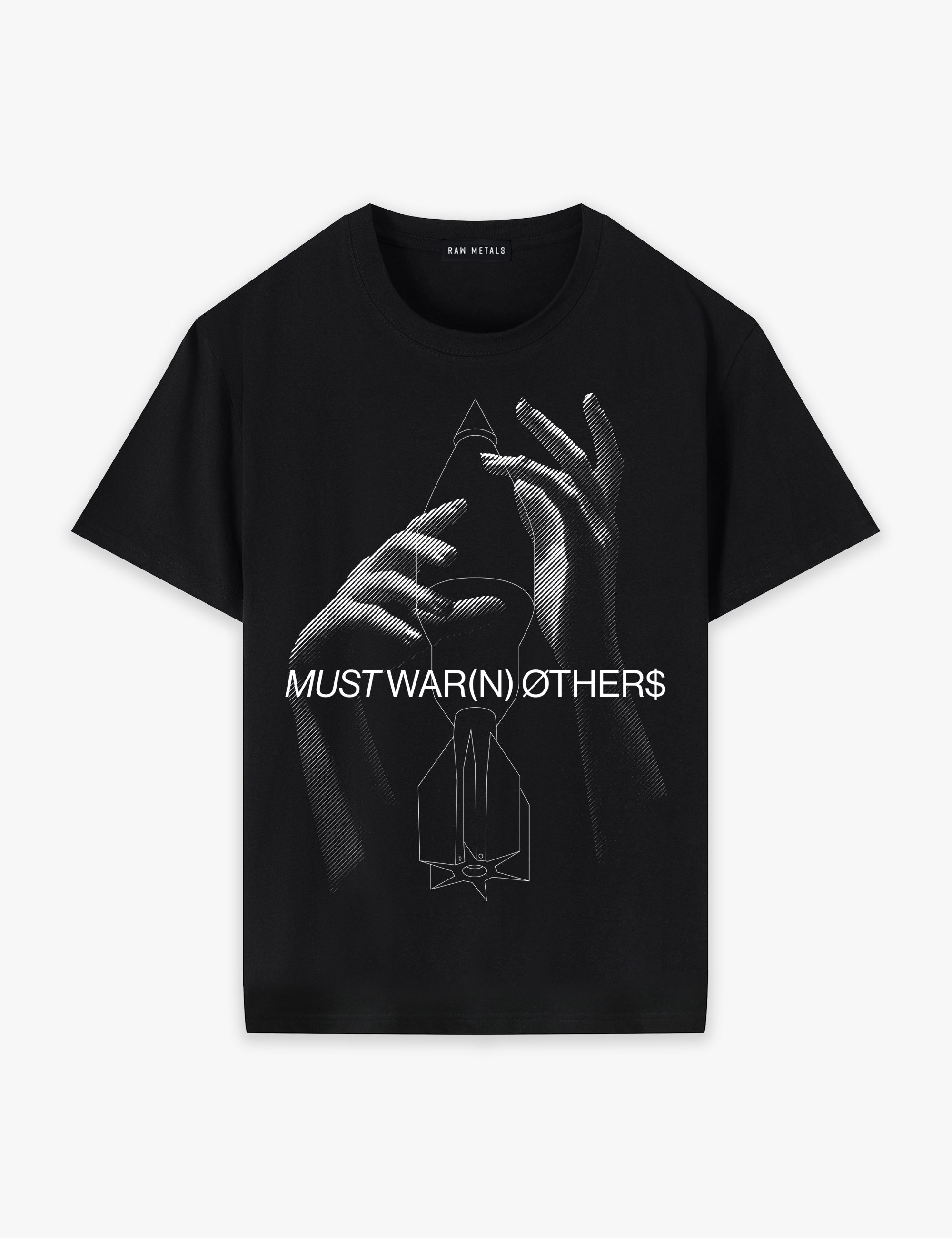 RAW METALS Must Warn Others T-shirt in Black