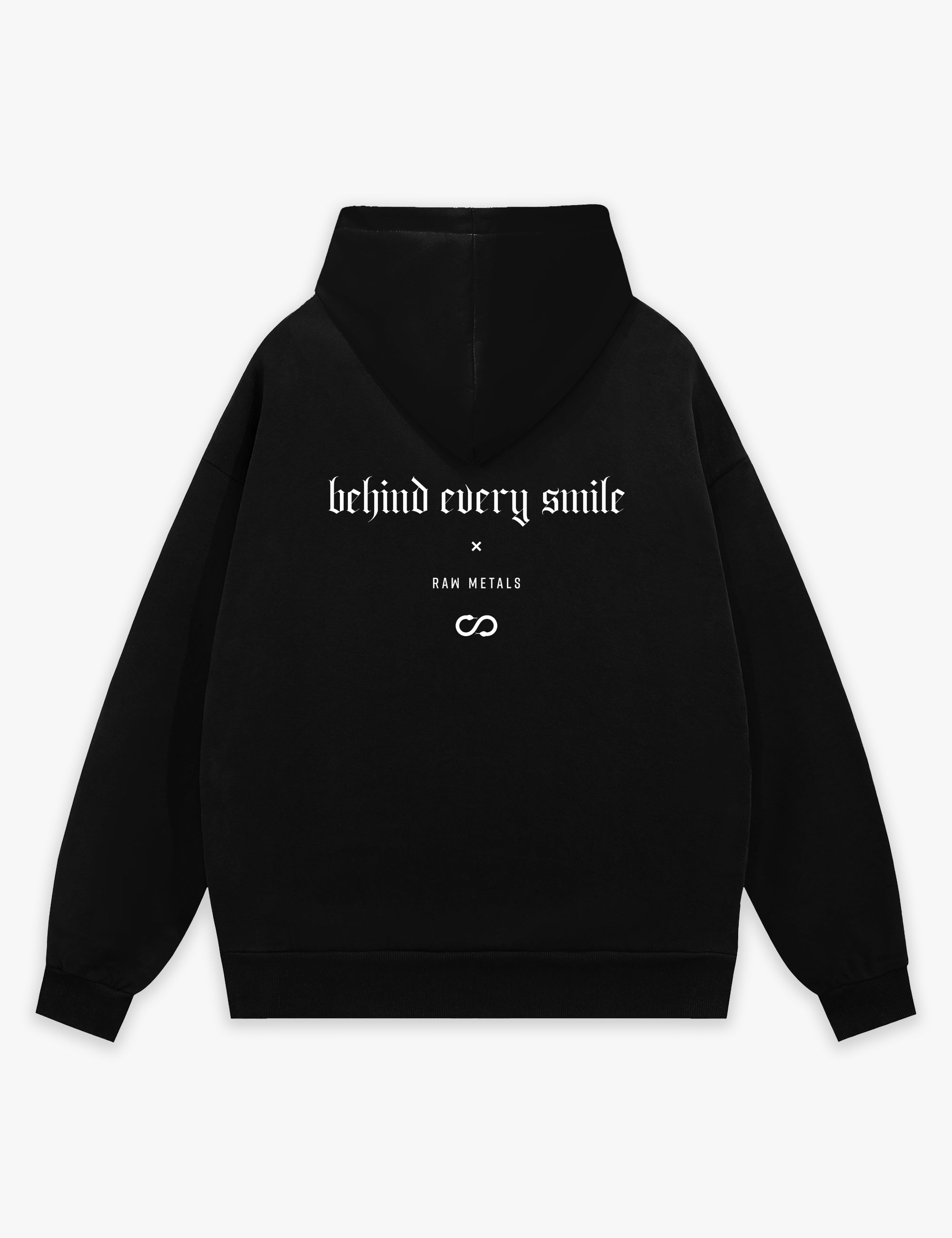 RAW METALS Behind Every Smile Hoodie in Black
