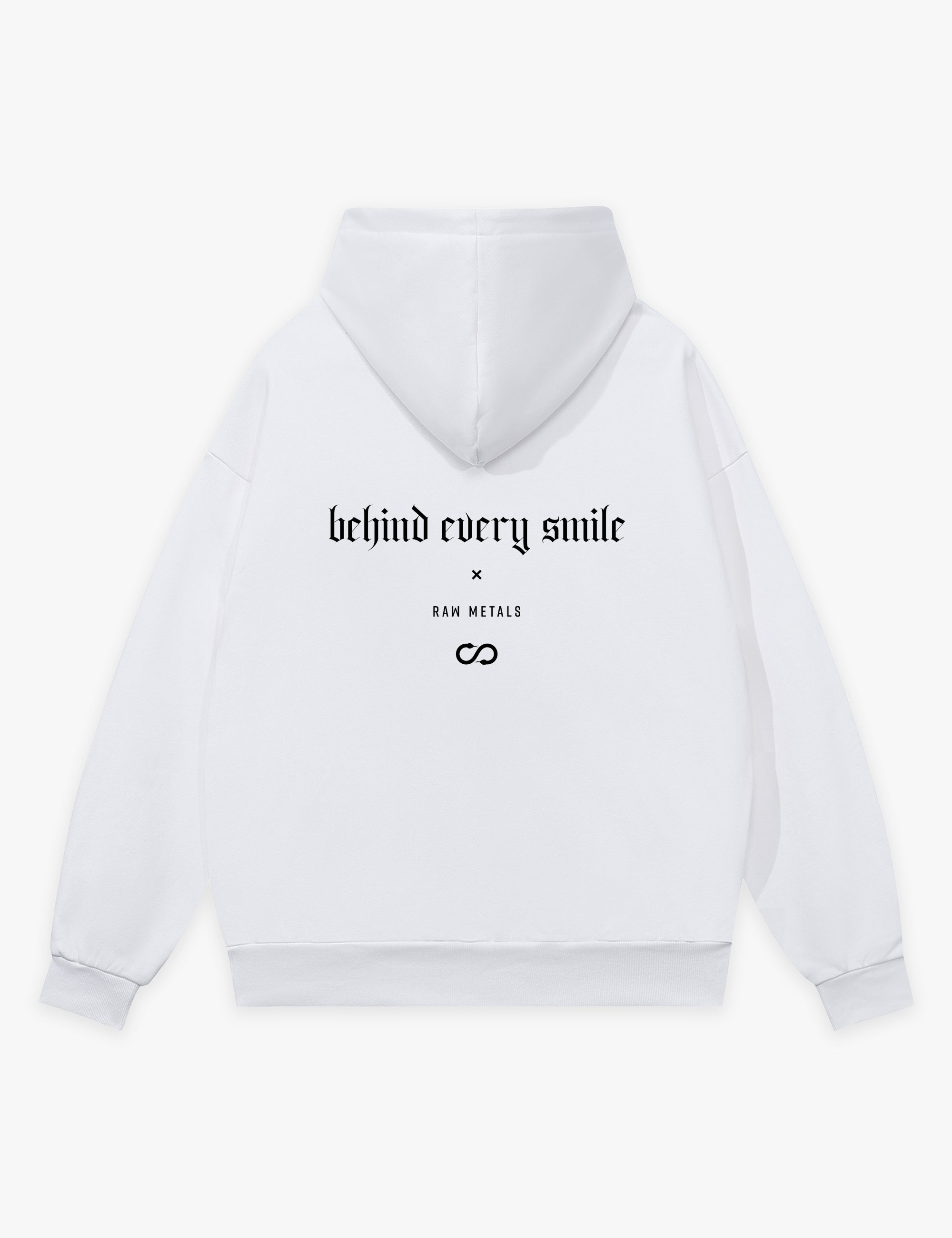 RAW METALS Behind Every Smile Hoodie in White