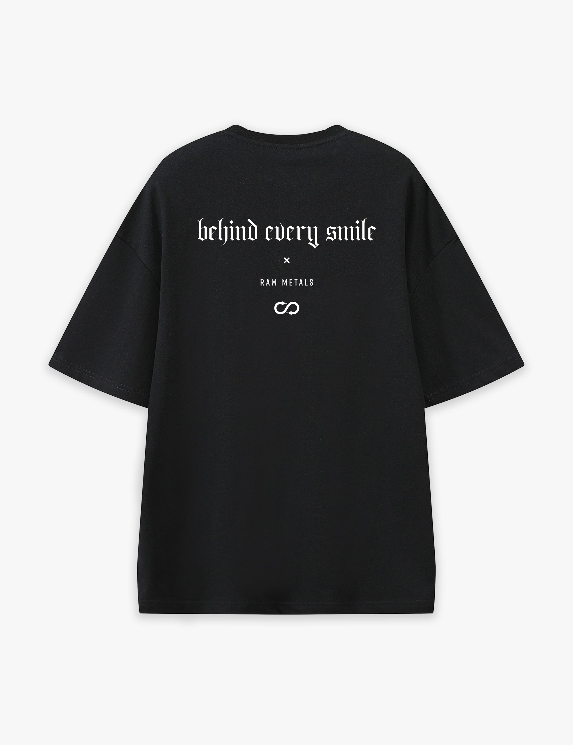 RAW METALS Behind Every Smile Oversized T-shirt in Black