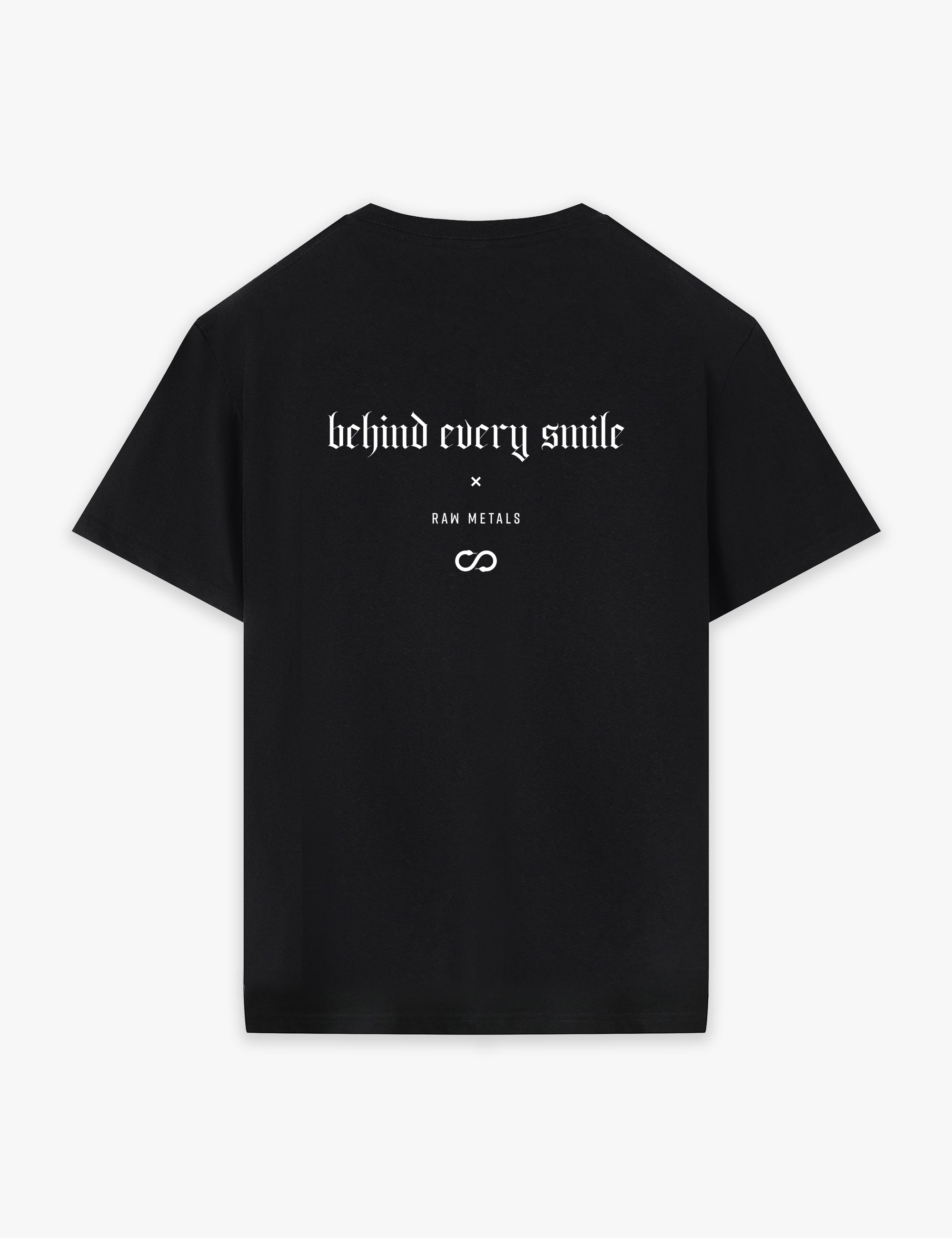 RAW METALS Behind Every Smile T-shirt in Black