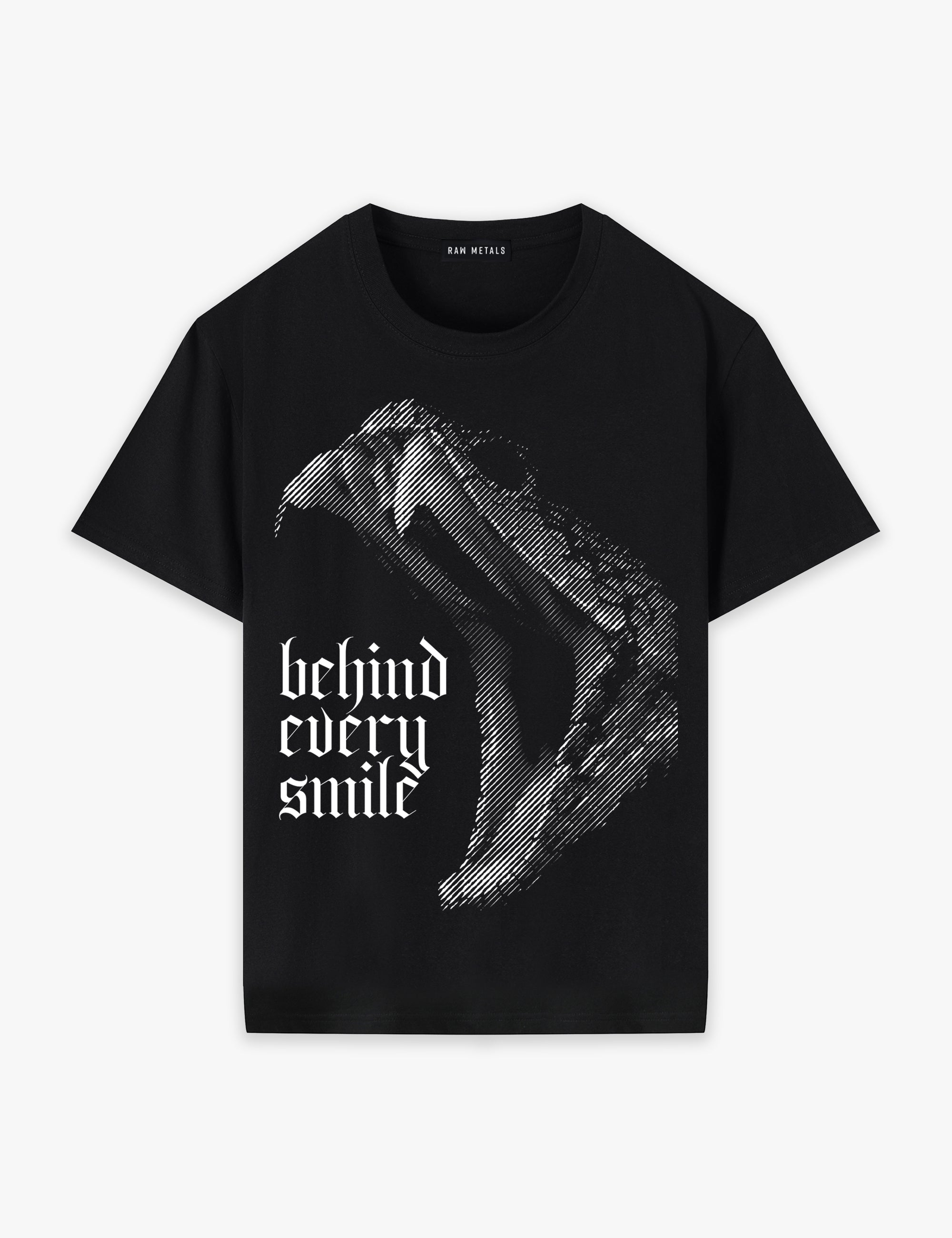 RAW METALS Behind Every Smile T-shirt in Black