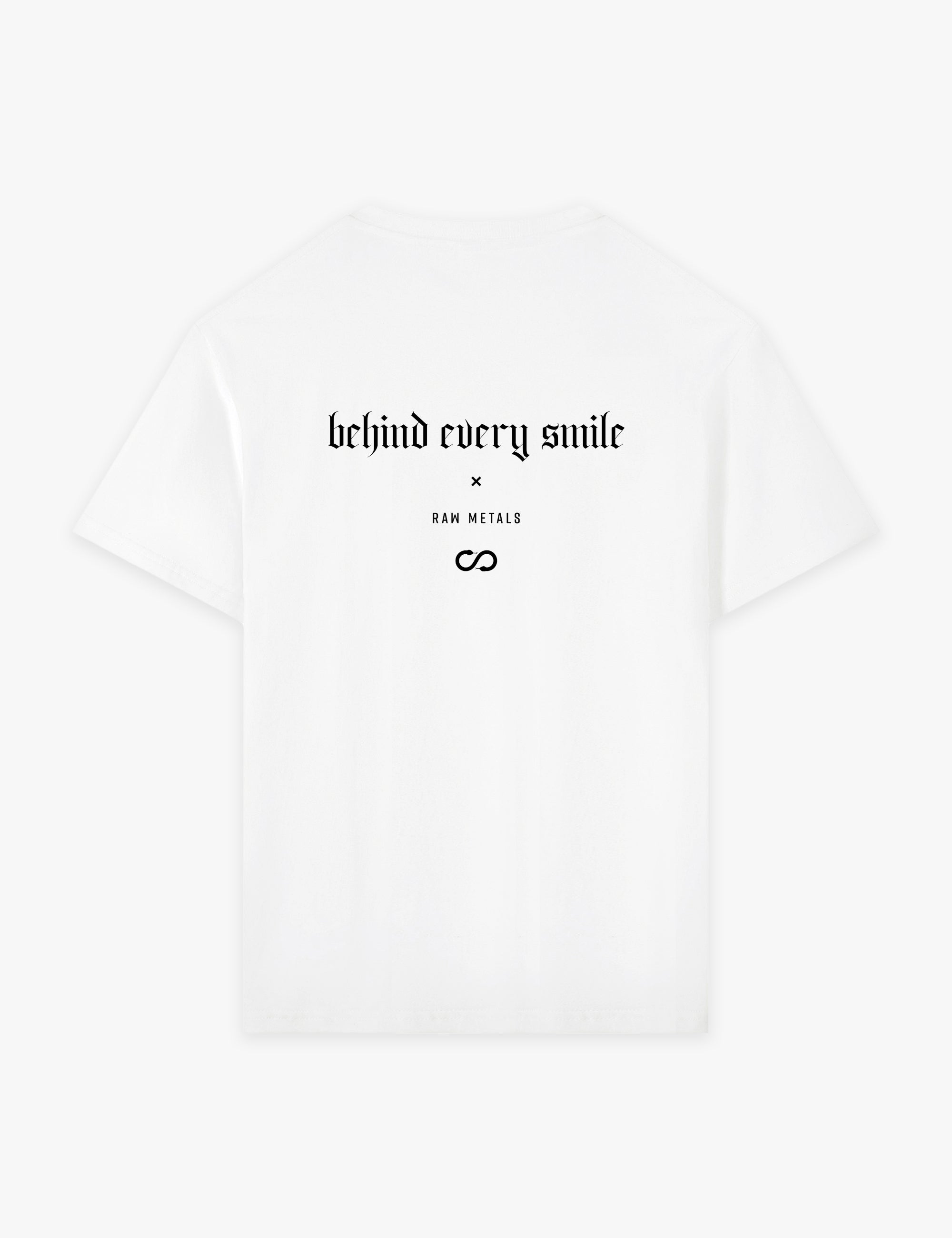 RAW METALS Behind Every Smile T-shirt in White