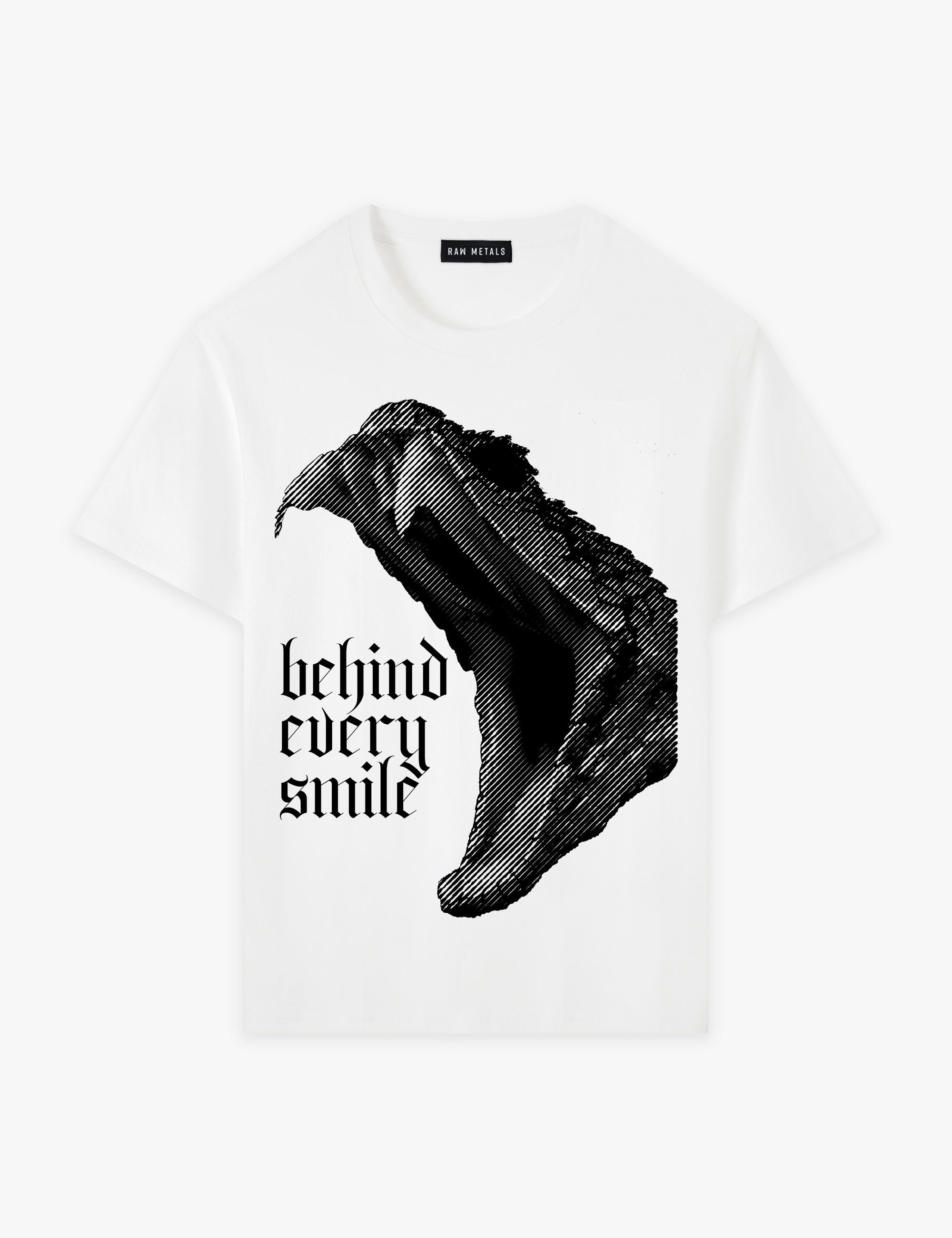 RAW METALS Behind Every Smile T-shirt in White