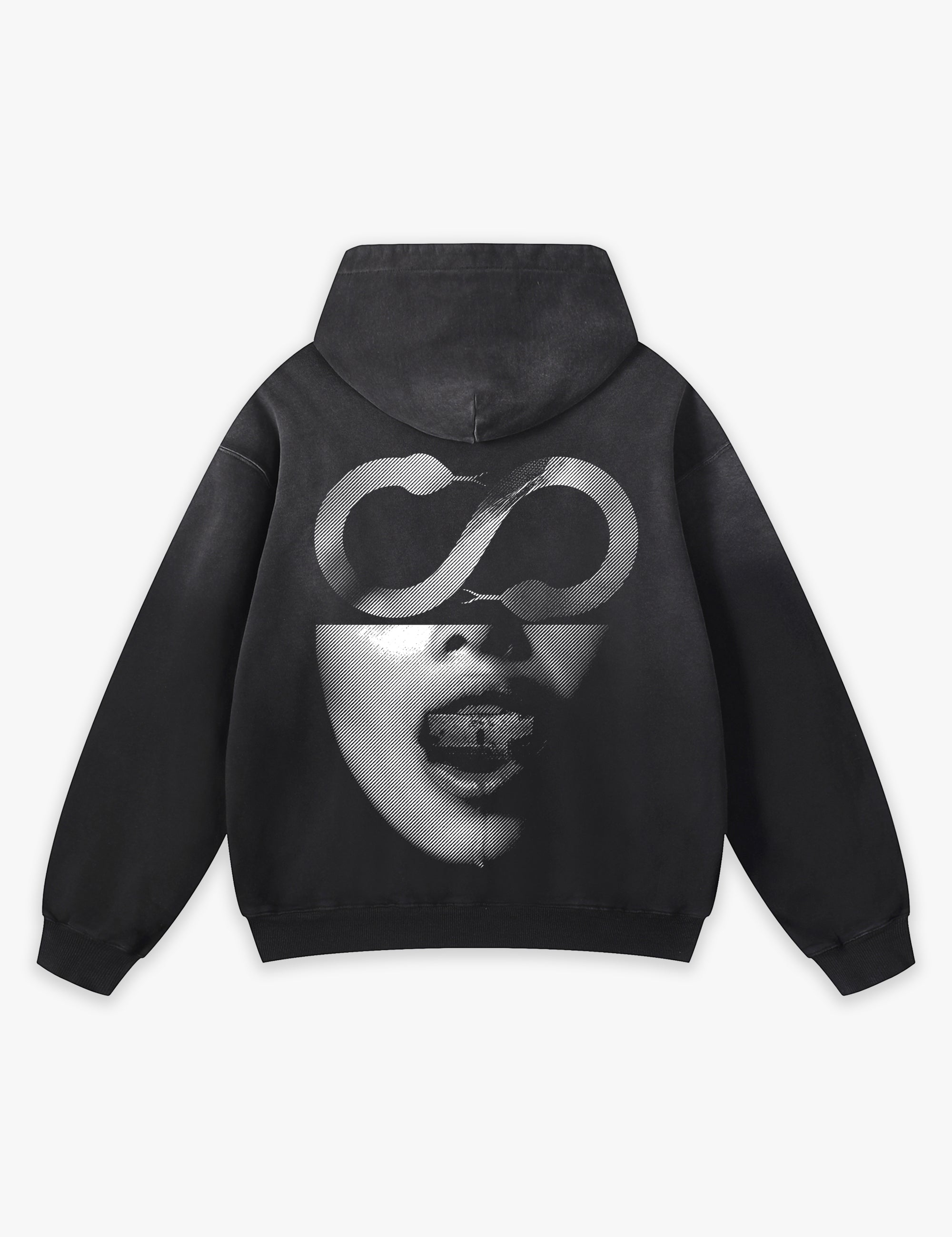 RAW METALS Anatomy of a Lie Faded Hoodie in Black